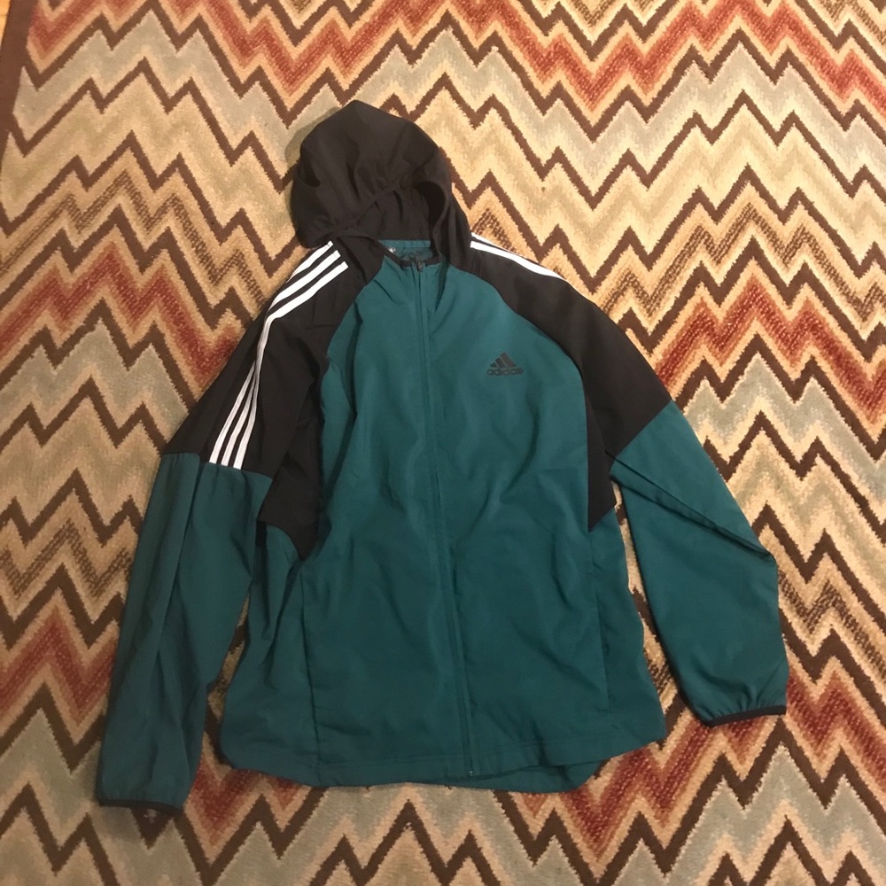 Dark green and black Adidas Windbreaker